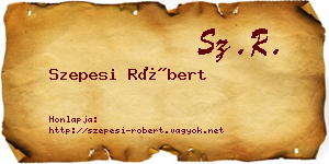 Szepesi Róbert névjegykártya